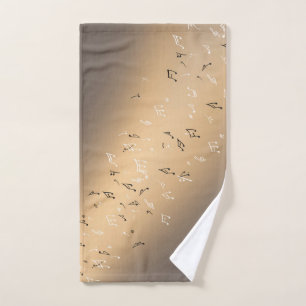 Golden moon Musical Note Hand Towel
