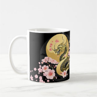 Golden Moon Sakura Dragon Coffee Mug