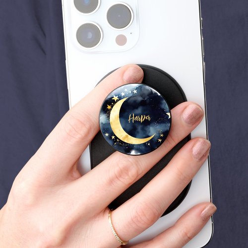 Golden Moon Watercolor Scene PopGrip for iPhone PopSocket