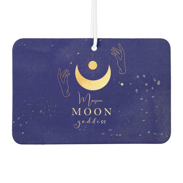 Golden Moon With Hands Personalized Air Freshener (Front)