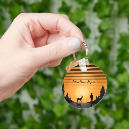 Golden Moonlight Serenity Keychain