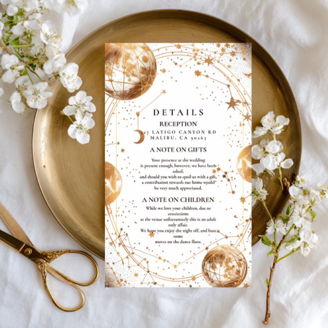 Golden Moonlit Celestial Wedding Enclosure Card (Creator Uploaded)