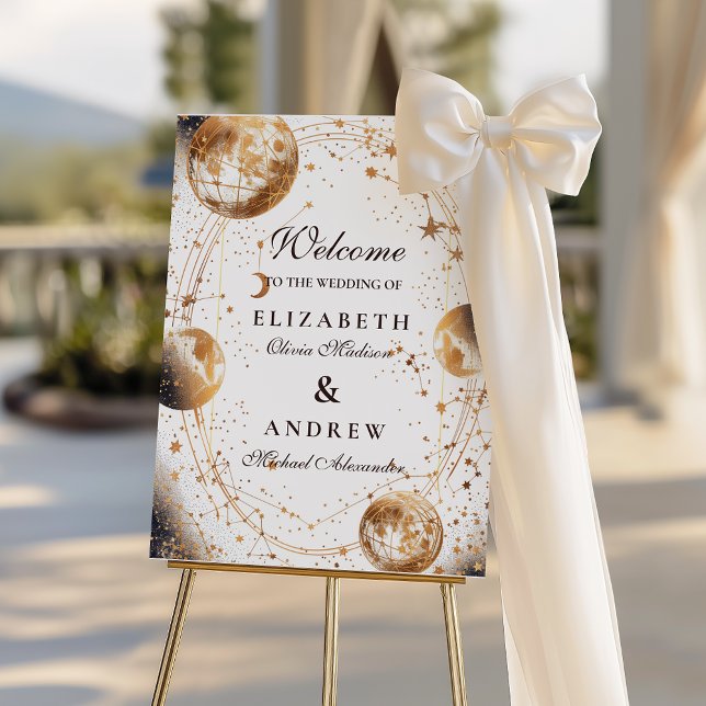 Golden Moonlit Celestial Wedding Foam Board (Creator Uploaded)
