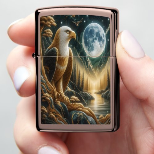 Golden Moonlit River Zippo Lighter