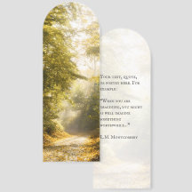 Golden Morning park photo, qoute bookmark