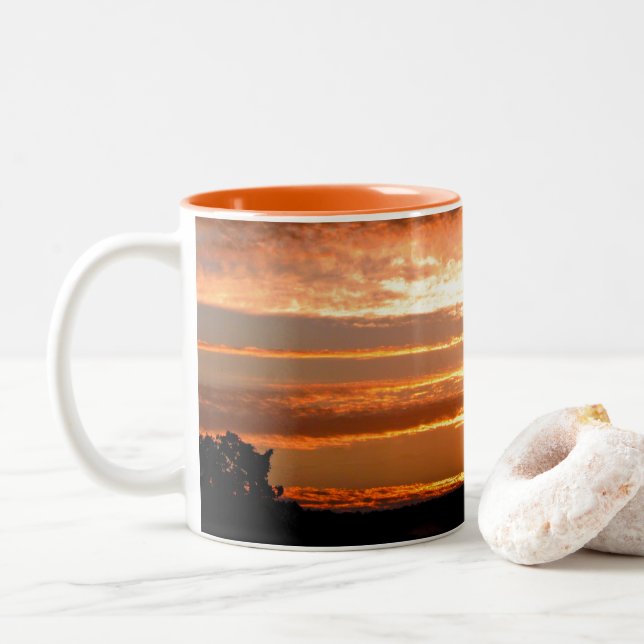 Golden Morning Two-Tone Coffee Mug (With Donut)