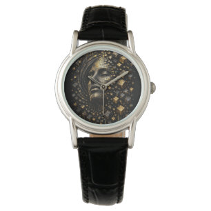 Golden Mosaic Dream – 3D Abstract Face Watch