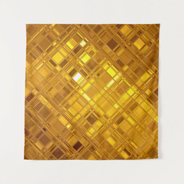 Golden Mosaic: Luxurious Gold Background Tapestry (Front)