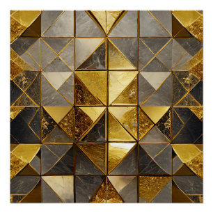Golden Mosaic Tiles  Poster