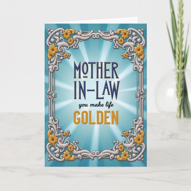 Golden Mother In Law Card (Front)