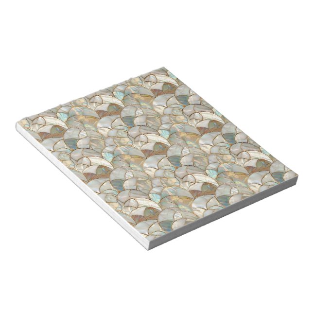 Golden Mother of Pearl Mosaic Style Notepad (Angled)