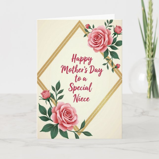 Golden Mothers Day Bloom Card (Front)