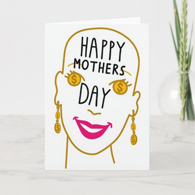 Golden Mothers Day Face Card (Front)