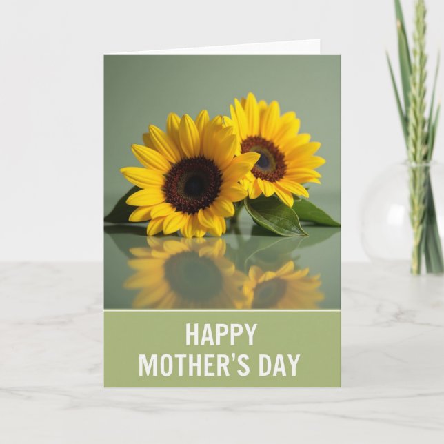 Golden Mothers Day Flower Card (Front)