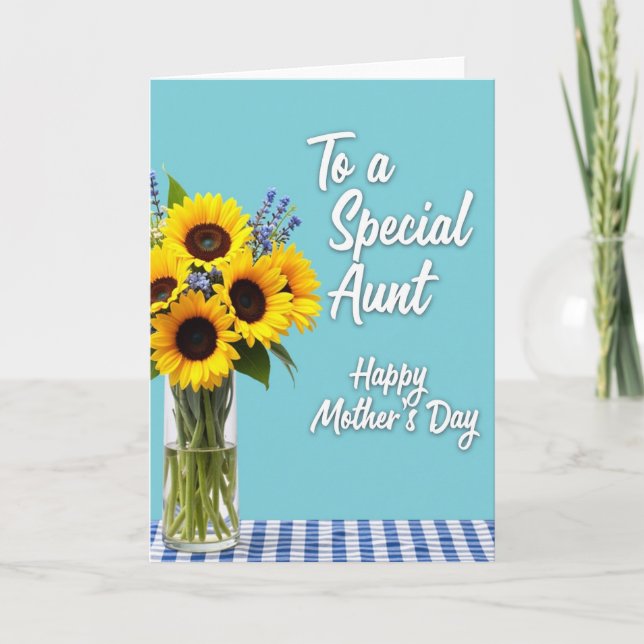 Golden Mothers Day Flowers Card (Front)