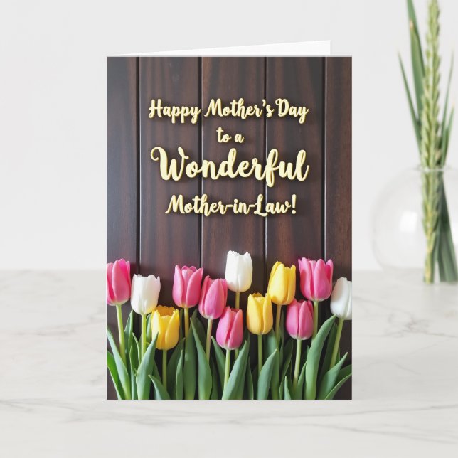 Golden Mothers Day In Law Card (Front)