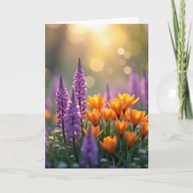 Golden Mothers Day Petals Card (Front)