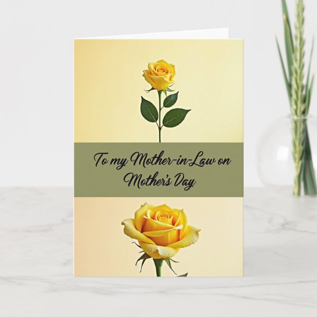 Golden Mothers Day Rose Card (Front)