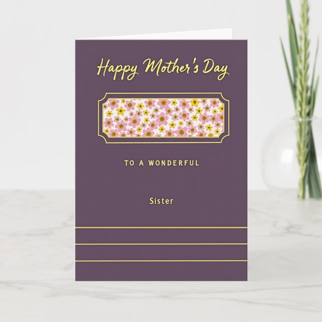 Golden Mothers Day Sister Card (Front)