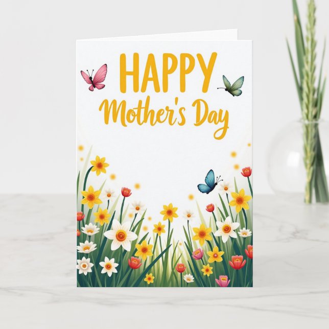 Golden Mothers Day Spring Card (Front)