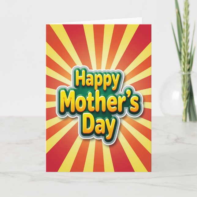 Golden Mothers Day Sunburst Card (Front)