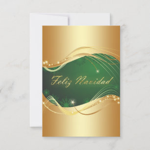 Golden motive of green-bottomed Christmas Invitation