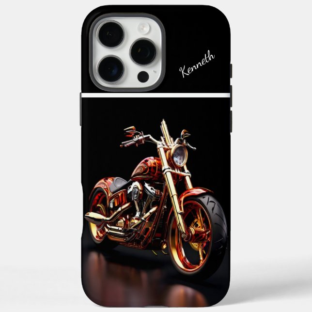 Golden Motorcycle Reflection Case-Mate iPhone Case (Back)