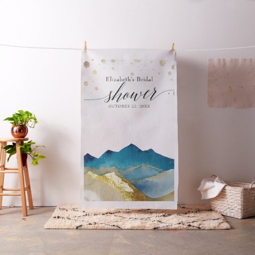 Golden Mountain Bridal Shower Photo Booth Backdrop
