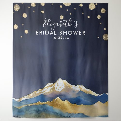 Golden Mountain Bridal Shower Photo Booth Backdrop