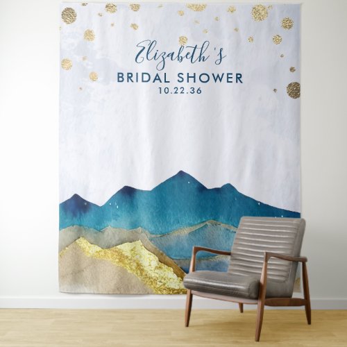 Golden Mountain Bridal Shower Photo Booth Backdrop