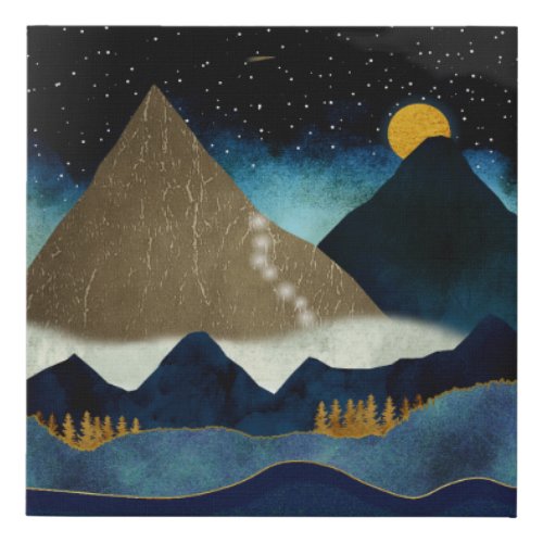 Golden Mountain Climbers Drawstring Bag Faux Canvas Print