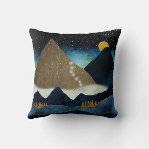 Golden Mountain Climbers Throw Pillow
