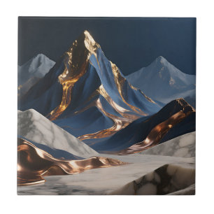 Golden Mountain Marble Landscape Ceramic Tile