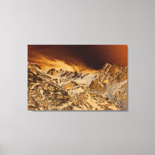 Golden Mountains Motivational Nature Scenery Canvas Print