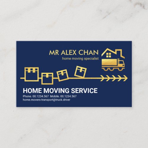 Golden Moving Boxes Home Mover Business Card