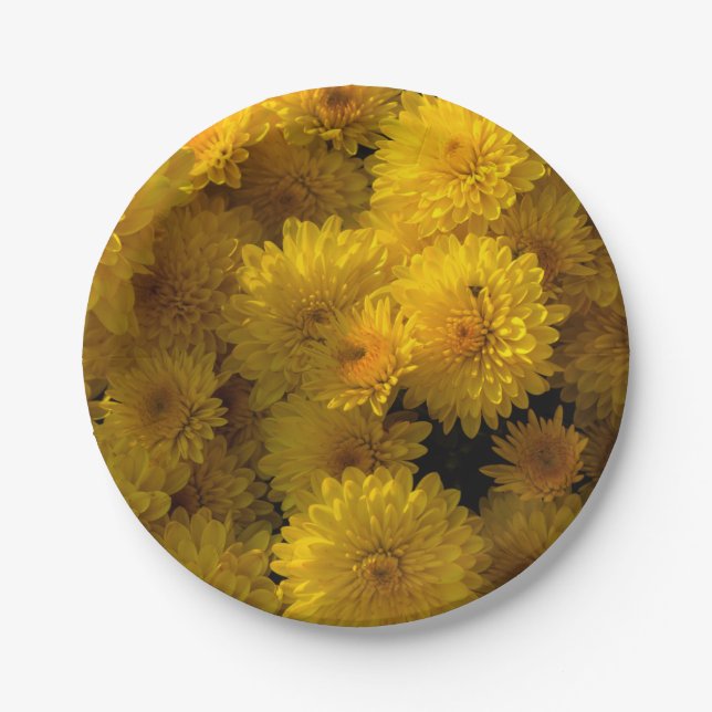 Golden Mums Paper Plates (Front)