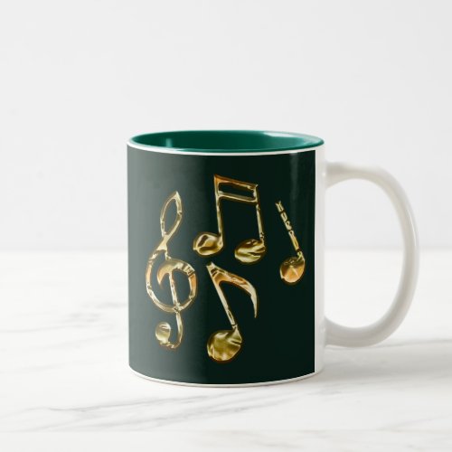Golden Music Notation Music_Lover Collection Two_Tone Coffee Mug