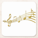 Golden Music Notes Coaster<br><div class="desc">Golden music note coaster on white background by ab Martin Digital.</div>
