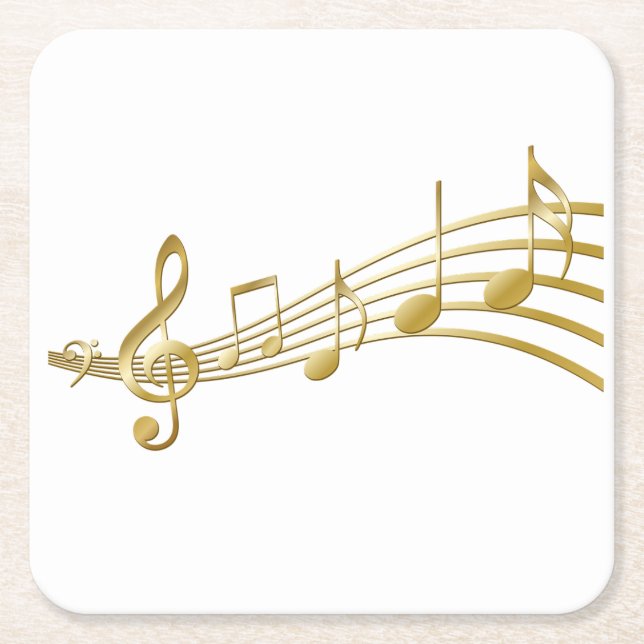 Golden Music Notes Coaster (Front)