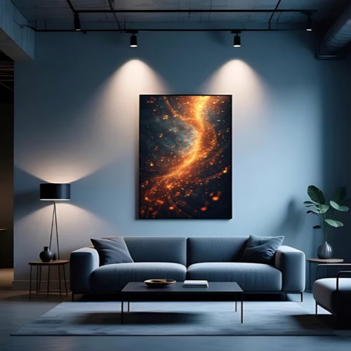Golden Music Notes Galaxy Spiral Canvas Print