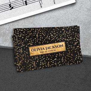 Golden Music Notes pattern Business Card