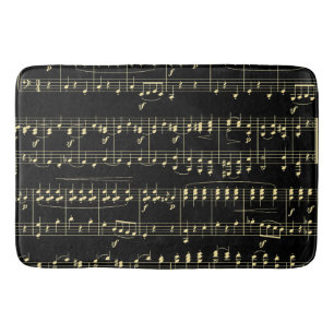 Golden Music on Black Bath Mat