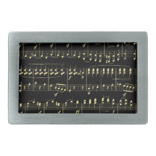 Golden Music on Black  Belt Buckle