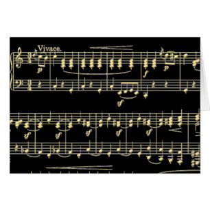 Golden Music on Black  Cards