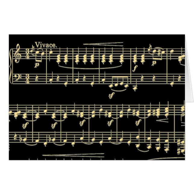 Golden Music on Black  Cards (Front Horizontal)