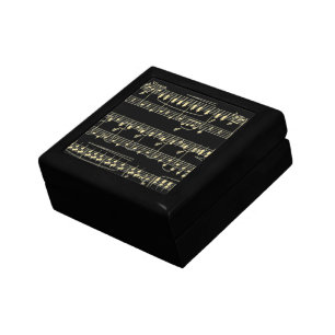 Golden Music on Black Gift Box
