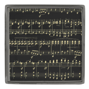 Golden Music on Black Gunmetal Finish Lapel Pin