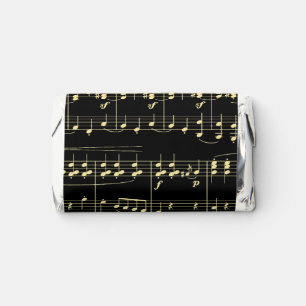 Golden Music on Black  Hershey's Miniatures