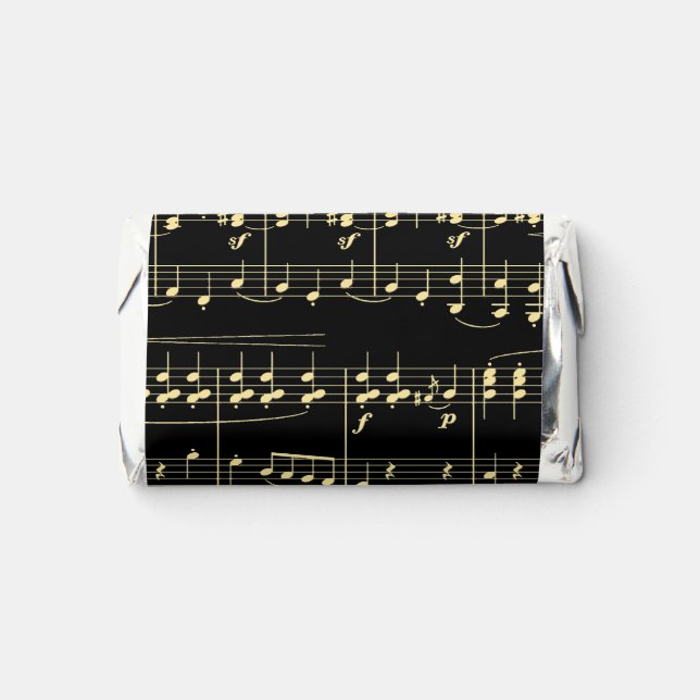 Golden Music on Black  Hershey's Miniatures (Front)