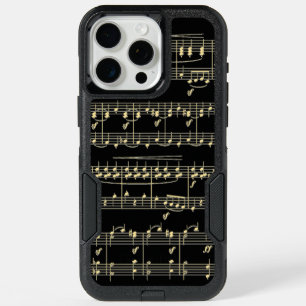 Golden Music on Black iPhone 15 Pro Max Case